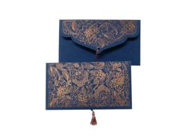 Envelope para presente Papertree Pondichery 19x10 cm Azul/Cobre