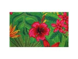 Tapete De Coco Natural Hibisco 45x75cm Idmat