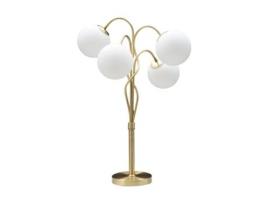 Candeeiro de Mesa Com Base Metálica E Esferas De Vidro Fosco Glamy 4t Mauro Ferretti