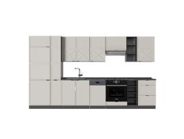 Cozinha Fame Line, 355cm, Pt Antracite, Grisbeige/antracite, Antracite, Vicco