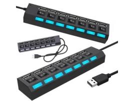 Hub 7 Portas Usb 2.0 Divisor Multiprise Com Cabo De 41 Cm Para Pc Laptop Univercel