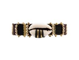 Pulseira Feminina Hipanema Pulseira Hipanema Sunkiss Black Tamanho/comprimento 18 Cm Algodão Concha Cowrie