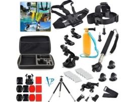 Kit De Acessórios 20 Em 1 Kebo Gopro Hero 1 Compatível Com Hero 2 3 3 4 Xiaomi Yi Preto