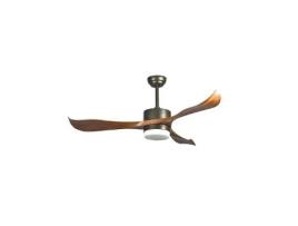 Ventilador De Teto Kota Com Luz Cct Regulável E Controle Ø132 3 Lâminas Dc Café Gsc