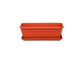 Plantador Plástico Retangular Cor Terracota Eva 50cm Pamex