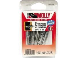 Pacote De 10 Cavilhas 4x59 Mm Parafusos Molly