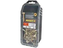 Parafuso Rocket Modelo Vynex 6x60 Mm Aço Dicromado Cabeça Escareada Pozi