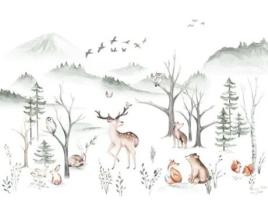 Iax8 0034 Papel De Parede Fotográfico Não Tecido Cosy Woods Animais Da Floresta 400 X 280 Cm Komar