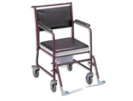 Cadeira de Banho e Sanitária Envernizada com Rodas Assento 44 Cm FOSHAN DONGFANG MEDICAL EQUIPMENT