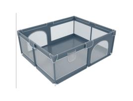Portão De Cerca De Segurança Para Cercadinho De Bebê 150x180cm Playground Para Crianças Dentro E Fora De Casa Cinza Euro Mega