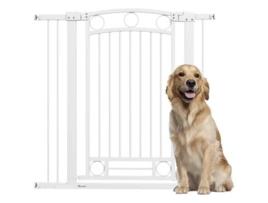 Barreira De Segurança Para Cães Aço E Pa Cor Blanco 76 104x104 Cm Pawhut