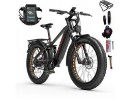 Bicicleta Elétrica LANKELEISI Silvertip8 1000W Samsung 52V 20Ah 52Km/H 26*4.0 Laranja