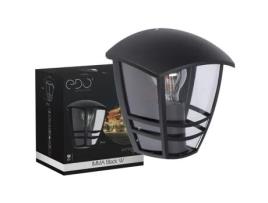 Aplique De Exterior Edo Imma Black W E27 Preto Ip44 Alumínio Elétrico Ip44