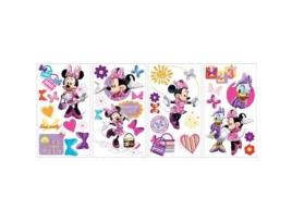 Conjunto de 33 adesivos reposicionáveis Disney Minnie 4 folhas 10,1 cm x 44,1 cm colegas de quarto