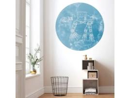 Foto Mural Não Tecido 125 X 125 Cm Star Wars Dot At At Azul, Branco Autoadesivo Mural De Parede Máquina De Guerra At At 1 Peça Komar