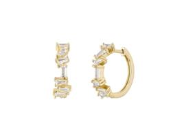 Joias Earcandy, brincos Kimeyah feitos de prata esterlina 925 com revestimento em ouro 18k.
