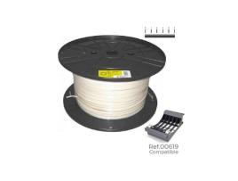 Carretel De Cabo De Mangueira Tubular 2x1mm Branco Bobina Grande De 400m Sediles