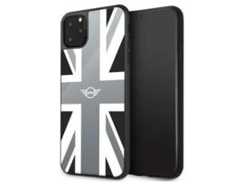Capa Motivo Union Jack Parte para iPhone 11 Pro Max MINI Pele Sintética Branco