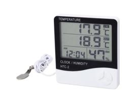 Termômetro digital LCD interno Higrômetro testador de umidade Relógio presente NF HEALLILY