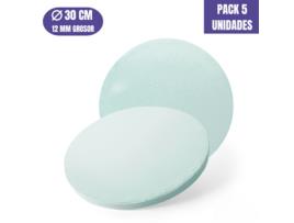 Base Para Bolo Redonda Azul Bebe - 30 X 1,2 Cm (5 Uds)