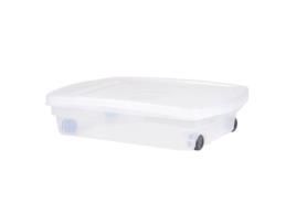 Caixa De Armazenamento Plastic Eda De 40 L Com Rodas Natural 68 X 48 X 17,5 Cm Eda Plastique