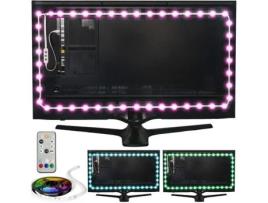 Luminoodle Iluminação de Cor Bias 15 Cores LED Luz de Fundo para TV com Controlo Remoto Kit de Fita LED USB para Iluminação Ambiente de Sala de Cinema Grande Potência Prática