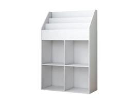 Estante infantil Oskar Store Conny, branca, 72 x 111 cm com 4 prateleiras para caixas dobráveis