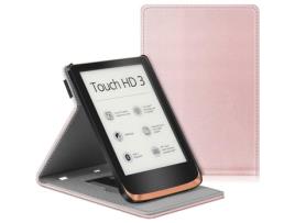 Capa Case Vivlio Touch Lux 5 Ouro Rosa Suporte Para Mão Função Sleep Wake