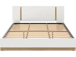 Embalagem de Peças DORMUS para Cama de Casal com Estrado Incluído (Outlet Grade A - Branca e Carvalho - 200 x 160 cm)