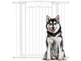 Barreira De Segurança Para Cães Aço E Pa Cor Blanco 76 102x104 Cm Pawhut