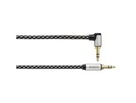 Cabo de Áudio, Jack Macho 3,5mm/Jack 90°, Estéreo, Têxtil, Dourado, 0,5m