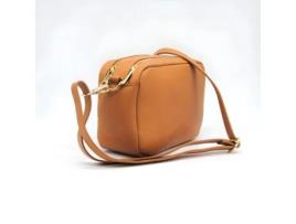 Bolsa de Ombro Roma Couro Genuíno Castanho 24X15X9 Cm SOTEIRA