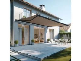 Toldo Coffre Hevoa Cinza Antracite 6,00x3,50 Motorizado com socorro telecomando - Tela Taupe