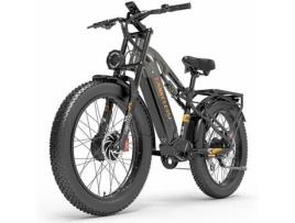 Bicicleta Elétrica LANKELEISI Mg800 Max 1000W*2 Samsunga 48V 20Ah 48Km/H 130Km Cinza
