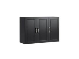 Armário De Parede 3 Portas Armário De Casa De Banho Suspenso Com Prateleira Ajustável Preto 90 X 30 X 60 Cm Frg231 L Sch Sobuy