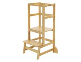 Torre De Aprendizagem Para Crianças A Partir De 1 Ano Com Plataforma Regulável Em Altura Em Madeira Da JOYZ