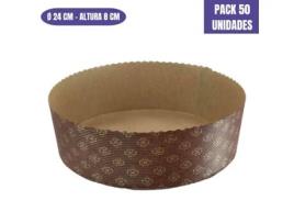 Molde De Papel Para Bizcocho Baixo - 24 X 8 Cm (50 Unidades)