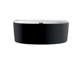 Belina Belina Banheira Semi-Ilha Banheira de Parede Design e Elegante Forma Arredondada Acrílico Resistente e Durável Preto