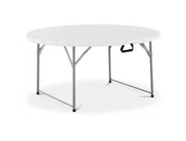 Mesa Plegável Resina Branca D.122x74 Cm Catering, Praia E Camping 10530 Marbueno
