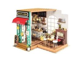 Robotime Maqueta Simons Coffee Dollhouse 3d Con Luces Led Automáticas Madnesstoysvolumen