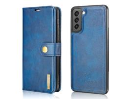 Capa Split Destacável Fe Para Samsung Galaxy S21 Dg.ming Pele Sintética Azul