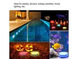 VBESTLIFE LED Luz Submersível 2pcs Piscina Luz LED Lâmpada Submersível 16 Cores com Ventosa Magnética para VBESTLIFE