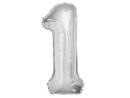 Balão  número 1 Prateado