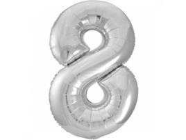 Balão  número 8 Prateado