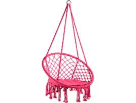 Cadeira Suspensa  Jane (Rosa - Aço - 80x72x125 cm)