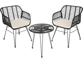 Conjunto de Jardim  Molfetta (Preto - Aço - 64.5x58x86.5 cm)