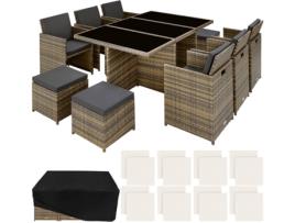 Conjunto de Jardim  Nueva York (Castanho - Poli-Rattan - 54x58x82 cm)