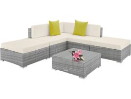 Conjunto de Jardim  Paris (Cinzento Claro - Poli-Rattan - 75x75x60 cm)