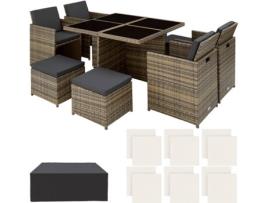 Conjunto de Jardim  Manhattan (Castanho - Poli-Rattan - 54x58x82 cm)