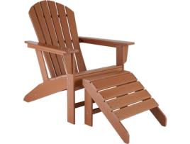 Cadeira de Jardim + Repousa Pés  Joplin (Castanho - Polietileno - 83x79x97 cm)